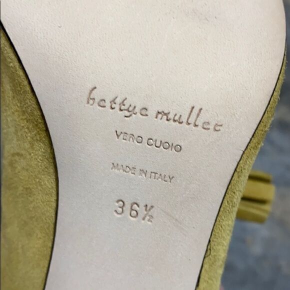 Bettye Muller Mustard Roxy Suede Nettario Heeled Bootie - Picture 6 of 9